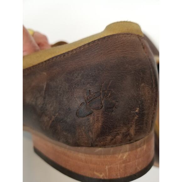 John Fluevog Mens Radio BLT Slip On Shoes Brown Leather Size 11 main image 5